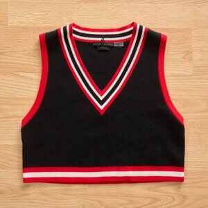 Alice and Olivia Orly Tipped Sweater Vest & Top, Size XS